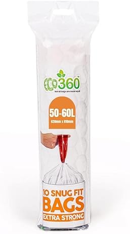 2 x 10 Extra Strong Kitchen Drawstring Bin Liners 60L