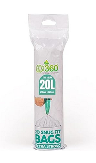 2 x 20 Extra Strong Kitchen Drawstring Bin Liners 20L