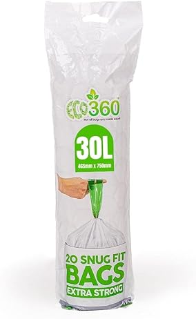 2 x 20 Extra Strong Kitchen Drawstring Bin Liners 30L