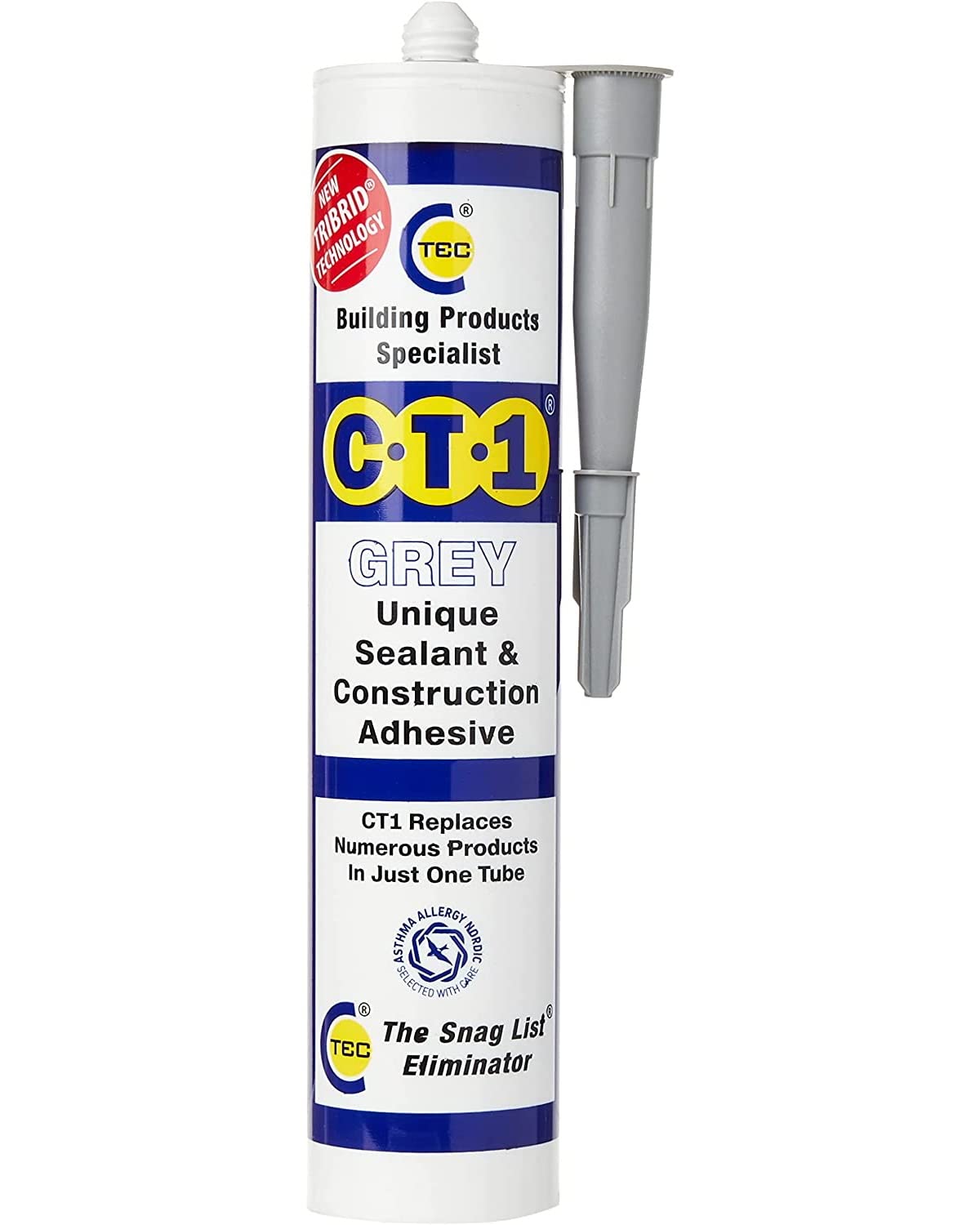 CT1 Clear TRIBRID Multi-Purpose Sealant & Adhesive - 2 Pack - Bathroom, Shower & Window Sealant - Odourless - Anti Mould Waterproofing Sealant Adhesive - Vibration Resistant & Flexible - 290ml
