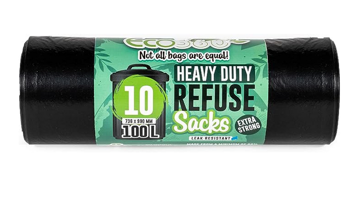 2 x 10 Heavy Duty Super Strong Refuse Sacks, Black